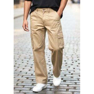 Hollister Pants Mens Size 31R Ultra High-Rise Baggy Cargo Tan Unisex Pants